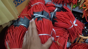 (ขายส่ง 50 เส้น) ยางกลม 10 แรงดึง 5 มม.เบอร์ 2050 6 มม.เบอร์ 3060 ยาว 38 ซม. ปลายยัดลูกเหล็ก 5 มม. รหัส HT-584