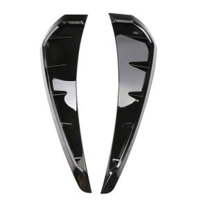 2pcs Car Shark Grille Air Flow Side Vent Exterior Grill Decoration For Honda Civic2016 20172018 2019ABS Plastic Carbon Color