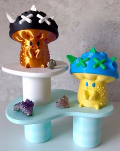 SLYCELAB Spooky Mushroom Cable Holder 3D Printed Multifunctional Desk Decor Mini Storage Organizer