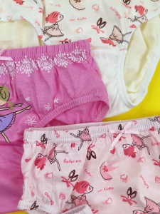 [🚚จัดส่งจากกรุงเทพฯ] ‌ชุดชั้นในเด็กหญิง 5 ตัว ไซส์ 2-14 ขวบสวยหวานสีชมพูผ้าฝ้ายนิ่มสุดๆ ใส่สบายตัวไม่มีเกรียม