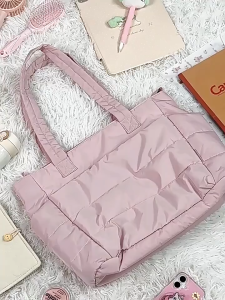 AIMO Tote Bag for Women handbag Waterproof Lightweight Puffy Shoulder Bag with Compartments Suitable for various commuting business trips Travel and shopping scenarios