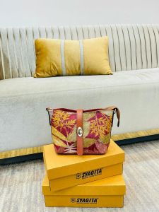 Tas selempang wanita kulit papirut garut motif Ecoprint size S