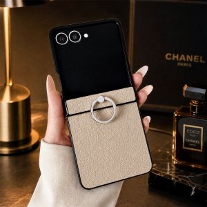szhaiyu | Shockproof Hinge Protective Phone Case for Samsung Galaxy Z Flip 8 7 FE 6 5 4 Flip8 5G Ring Holder Stand Leather Cover
