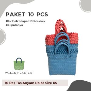 PAKET 10 Pcs Tas Anyam POLOS Ready Stock untuk Bingkisan Hampers Parcel Souvenir Hadiah Keranjang