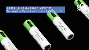 Smartools High-Capacity Lithium Ion AA/AAA USB Rechargeable Batteries with Fast Charging Cable