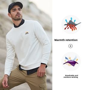 Jeep | Jeep Mens Round Neck Sweatshirt Outdoor Casual Snow Mountain Print Top Bead Sensation Warm Overhead Shirt Trendy Autumn Winter