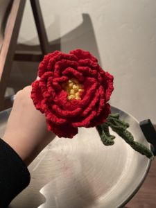 Handmade Pure Crochet Peony Flower Artificial Flower New Year Decoration Flower Festival Gift Home Decorations Wedding
