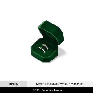 Woodten | WoodTen Green Velvet Ring Box Gemstone Jewelry Box Set High-quality Earring Bracelet Necklace Box Jewelry Organizer