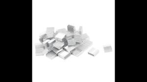 10pcs 14mm Aluminum Heatsink Kit 14x14x10mm Adhesive Tape Mini Cooler Fins Heat Sink for Cooling VRM IC Chips VRAM VGA RAM