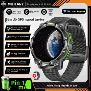 Đồng Hồ Thông Minh DAORKOW GPS Dành Cho Android/iOS Với Trợ Lý Giọng Nói Pin 1200mAh Cuộc Gọi Không Dây Đèn Pin GPS Ngoại Tuyến Máy Theo Dõi Sức Khỏe Đồng Hồ Thể Thao Dành Cho Nam Giới