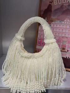UGALS | Túi Xách Dệt Tay Vintage Viền Ngọc Trai