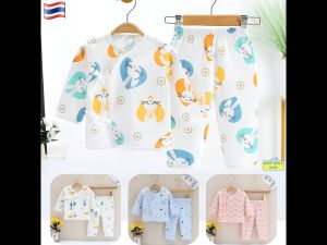 🚩ชุดเด็กแรกเกิด (0-6 เดือน) ผ้าคอตตอน เสื้อผ้าเด็ก เสื้อผ้าเด็กแรกเกิด เสื้อผ้าเด็กทารก ของใช้เด็กแรกเกิด เตรียมคลอด newborn baby ขายาว SM015