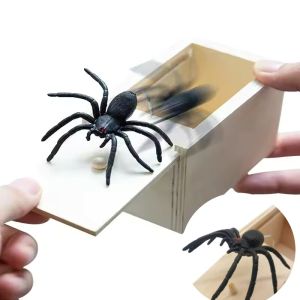 Funny Wooden Prank Trick Practical Joke Home Office Scare Toy Box Gag Spider Kid Parents Friend Play Joke Gift Surprising