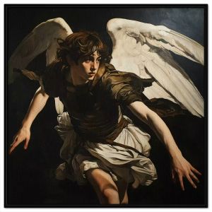 Tranh phục hưng thiên thần. Tranh treo tường dán tường sơn dầu canvas trang trí. CGI-1725