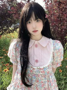 Wig Womens Long Hair Long Straight Hair Lolita Artificial Human Hair Sweet Air Bangs Black Long Straight Japanese Style Full-Head Wig Style