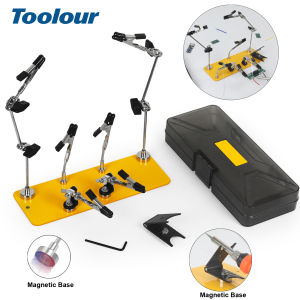 Toolour Magnetic Helping Hands Soldering Station PCB Circuit Board Holder Magnetic Flexible Arms for Electronics Repair and DIY