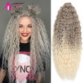 Ariel afro Curl Water Wave Braiding Hair African curls Synthetic Crochet Hair Blonde Pink Omber Wavy Hair Extension Alibaby. 