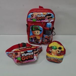 Tas Stumble Guys Paket 3in1 Anak Laki Laki Perempuan Sekolah TK SD Terbaru Karakter Gaming Game Skin Elit Ngaji Gendong Fashion ank2 laki2 Kekinian 2022 COD Murah Bonus Botol Minum