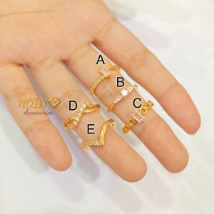 Cincin Wanita Permata Zircon Aksesoris Lapis Emas Yaxiya Jewelry - Perhiasan Wanita