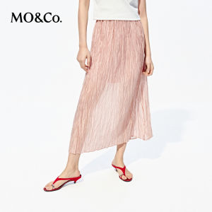 MO&Co. | Lyocell Elastic Waist Straight Long Skirt