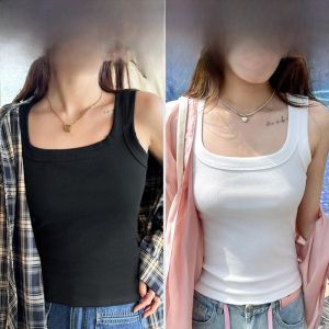 MiiOW | Cat Woman Tank Top Women Spring Summer Wide Shoulder Strap Sleeveless Base Layer Slim Fit Outerwear For Underarm Fatigue