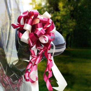 10pcs Wedding Car Pull Flower Ribbon Bow for Gift Wrapping Marriage Ceremony Celebration Party Home Event Decoration Supplies