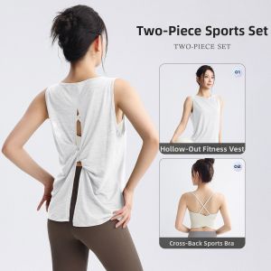 DRUR | Breathable Open Back Loose Yoga Outfit Set