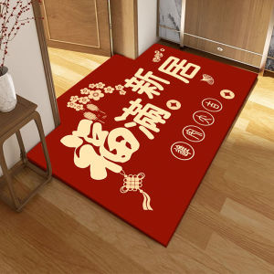 New Home Entrance Mat Red Door Mat Anti-soil Modern Simple Style Machine Weaving Long Rectangle Carpet for Door Hall