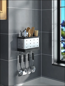 กล่องเก็บตะเกียบแบบมีลิ้นชักกันน้ำ พร้อมตะขอแขวน แบบพกพา ติดตั้งได้ทั้งบนผนังและวางโต๊ะ นวางจานชาม ชั้นวางจานชาม สแตนเลสชั้ ชั้นวางจานชาม อุปกรณ์ที่มีหลายช่อง