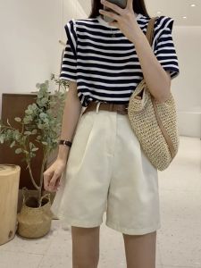 กางเกงขาสั้นทรงสลิมฟิตเอวสูงสำหรับผู้หญิง กางเกงขายาวทรงหลวมสบาย ๆ บางเฉียบ แฟชั่นฤดูร้อน 2023 กางเกงขาสั้น