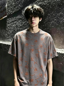 Rose Print Short Sleeve T-Shirt