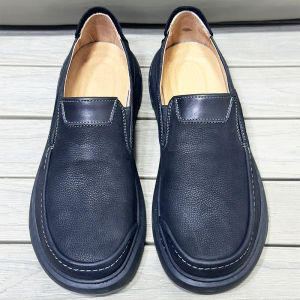 Foreign Trade Mens Shoes Feet Fat Wide Feet Big Head Leather Shoes Mens Leather Breathable Soft Bottom Casual Shoes Shoelace Platform Loafers