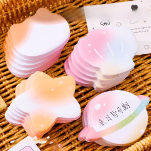 Cute Special-Shaped Gradient Sticky Notes for Students Note-Taking Paper to Leave Messages Reusable N times Post Stationery