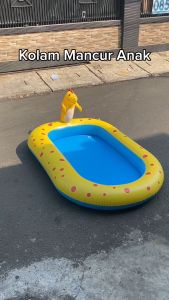 WANNAFIT Kolam Renang Air Mancur Dinosaurus | Inflatable Pool Tiup Jumbo 170 cm 170cm | Mainan Outdoor