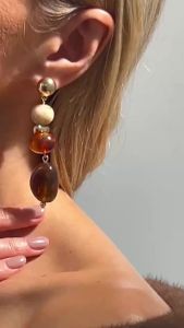 Ingemark | Ingemark 3 Styles Vintage Temperament Irregular Acrylic Drop Earrings Women Trendy CCB Round Pierced Dangle Earrings New Jewelry