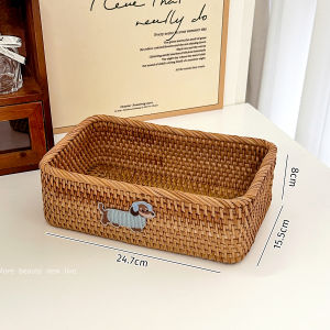 กล่องเก็บของที่วางบนโต๊ะทำจากใยมะพร้าว กล่องเก็บของสำหรับใส่ผลไม้ กล่องเก็บของสำหรับใช้ในบ้าน กล่องเก็บของแบบถัก