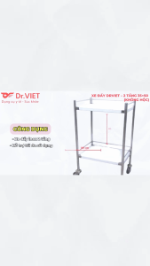 Xe đẩy DrViet – 2 tầng 35×50 (Không hộc) – Hỗ trợ sắp xếp & vận chuyển dụng cụ y tế