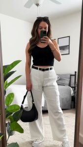 Celana Kulot Kargo Wanita Cullot Cargo Linen Premium