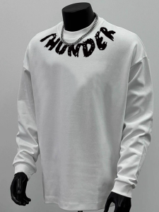 Áo Thun Nam Tay Dài Cổ Tròn in Họa Tiết Mỹ Chất Liệu Cotton Nguyên Chất Mùa Thu Thường Ngày Thoáng Khí Thoải Mái