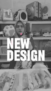 Payung Automatik Corak Kucing Berwarna-warni / Colourful Cat Design Automatic Umbrella