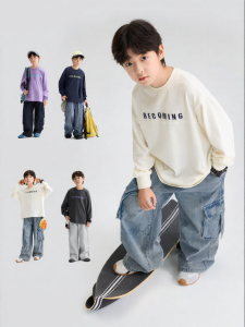 zosee | Áo Thun Dài Tay Chất Lượng Cao 100% Cotton cho Trẻ Em