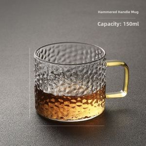 Modern Simplicity High Borosilicate Tea Cup Set with Handle Transparent Anti-Scalding Small Tea Cup Gongfu Drinking Cup