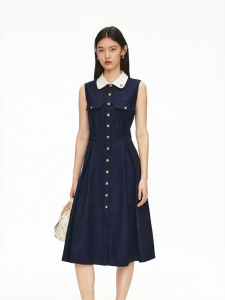 Vero Moda | Đầm Dài Trung Bình Xòe Dập Ly Chặn Màu