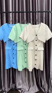 SV 6431 - Elca Set Dress | Silvervogue | Gaun Katun Poliester Mini Pakaian Wanita