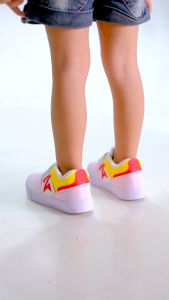 HIPZI Sepatu Anak Sneakers Perempuan Laki Laki Sport Olahraga Casual Terbaru 2023 HNBN Pink Kuning