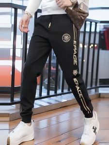 Spring Autumn Embroidered Slim Fit Sports Pants Mens Fashion Brand Cuffed Sweatpants Thin Casual Long Pants Men
