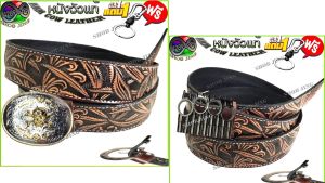 เข็มขัดหนังวัวแท้ตอกลายลายกันชาดำซื้อ1ฟรี2 เข็มขัดหนังวัวแท้เย็บขอบ+หัวเข็มขัด แถมฟรีพวงกุญแจ เข็มขัดหนังวัวงานแฮปวี่ เข็มขัดแนวคาวบอย เข็มขัดสไตล์วินเทจ ผลิตจากหนังวัว100% ย้อนยุค ลำลอง ทนทาน สวยงาม ถอดเปลี่ยนหัวเข็มขัดได้เจาะรูให้ Cow leather belt