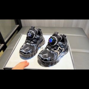 On Hand: Black Shoes For Kids Boys Rubber Shoes Fashion Sneakers Soft Baby Shoes 1 To 6 Years Old