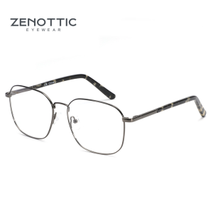 ZENOTTIC Sophisticated Ladies Square Metal Glasses Frame Durable Alloy Material Polished Finish For A Refined Look