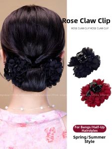 PINK EMPRESS | Elegant Rose Flower Hair Clip Small Size